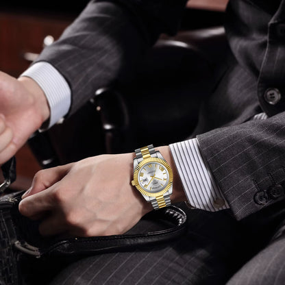 Fashion Men Watches Top Brand Luxury Wristwatch Day Date Miyota Quartz Watch Men Waterproof Steel Male Clock Reloj Hombre